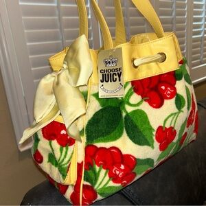 RARE! 🍒💛 Vintage Cherry Print Juicy Couture DAYDREAMER BAG